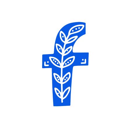 Creative letter A with folk motives - scandinavian. Vector illustration.のイラスト素材