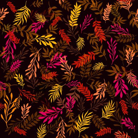 Floral seamless pattern with leaves. Seamless pattern can be used for wallpaper, pattern fills, web page background, surface texturesのイラスト素材