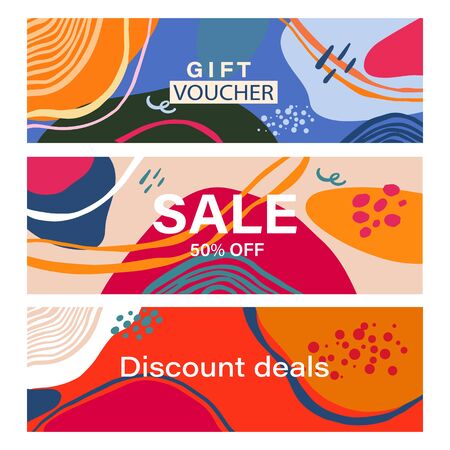 Sale header or banner with space for text on abstract colorful background. Good for website, social media, email, print, ads design and promotional material. Elegant sale and discount promo backgroundのイラスト素材