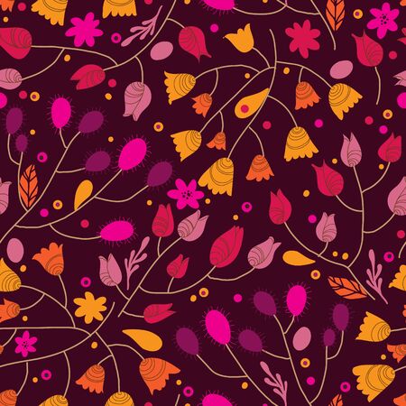 Floral seamless pattern with leaves. Seamless pattern can be used for wallpaper, pattern fills, web page background, surface texturesのイラスト素材