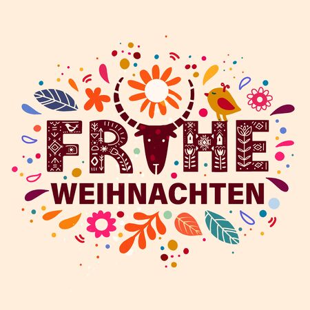 Merry Christmas in German - Frohe Weihnachten.のイラスト素材