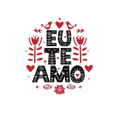 I Love You quote in Portuguese. Vectorのイラスト素材
