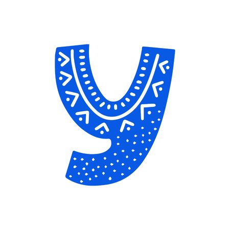 Creative letter Y with folk motives - scandinavian. Vector illustration.のイラスト素材
