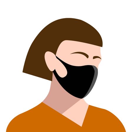 Girl in medical face mask. Concept coronavirus.のイラスト素材