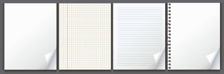 Set of white sheets of paper. Blankのイラスト素材