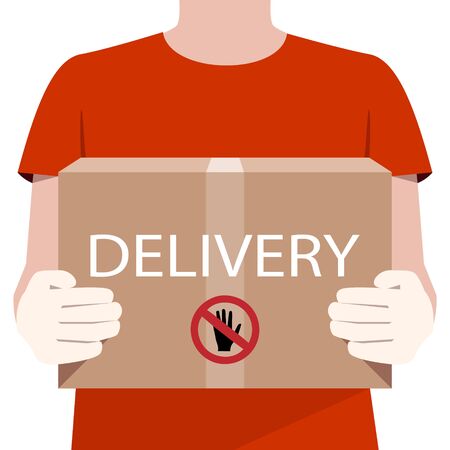 Online Delivery Service concept. Delivery manのイラスト素材