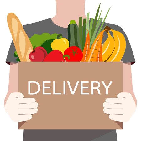 Online Delivery Service concept. Food delivery.のイラスト素材