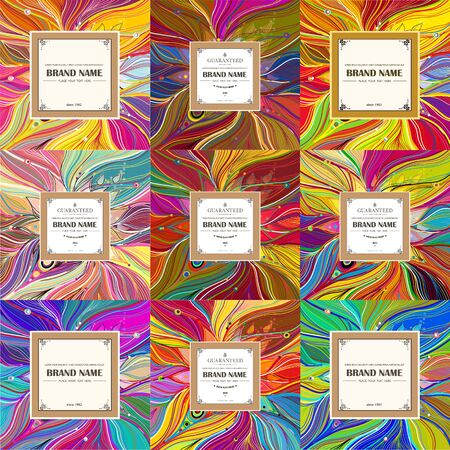 Set of Abstract sunshine line background. Vectorのイラスト素材