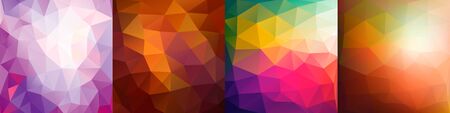 Set of colorful geometric background. Vector setのイラスト素材