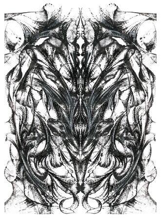 Abstract black ink background. Black paint stroke textureの写真素材