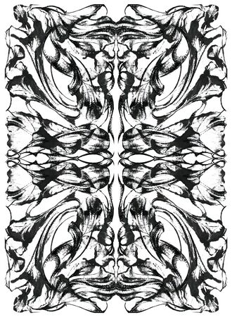 Abstract black ink background. Black paint stroke textureの写真素材