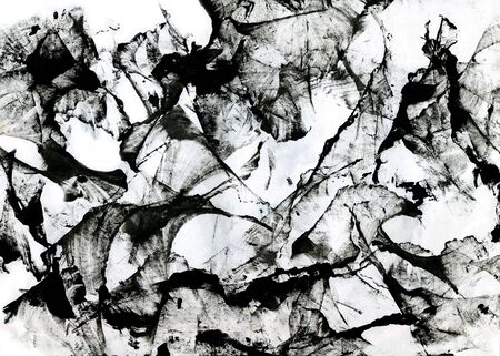 Abstract black ink background. Black paint stroke textureの写真素材