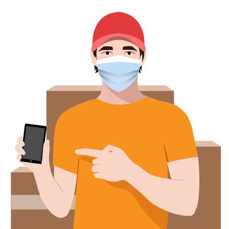 Online Delivery Service concept. Food delivery. Vectorのイラスト素材