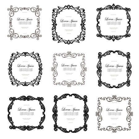 Set of Vintage Decorations Flourishes Elements.のイラスト素材