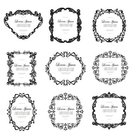 Set of Vintage Decorations Flourishes Elements.のイラスト素材