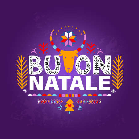 Buon Natale. Merry Christmas Buon Natale.のイラスト素材