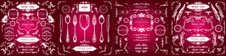 Set of Vintage Decorations Flourishes Elements.のイラスト素材