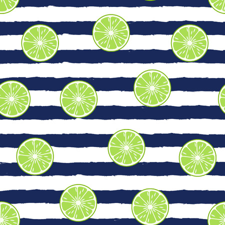 Slice lime, citrus white background. Tropical fruits. Raw and vegetarian food. Seamless pattern....