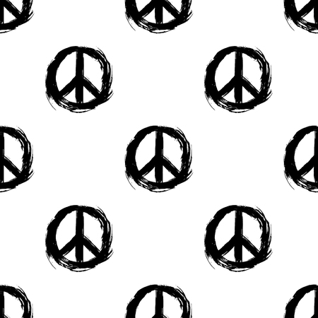 Peace symbol. Peace hippie symbol. Seamless pattern.のイラスト素材