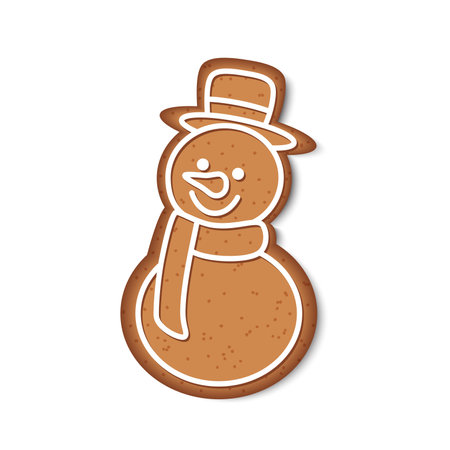 Gingerbread in the form of a snowman on a white background. vector illustration for your design.のイラスト素材