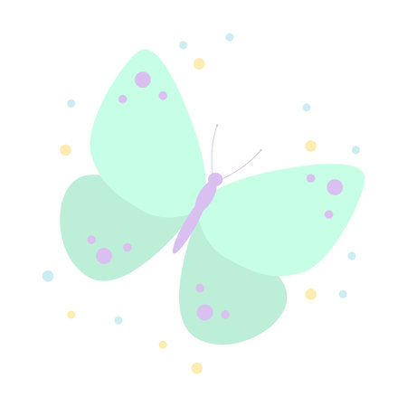 Butterfly flat icon isolated on white background. vector illustration.のイラスト素材