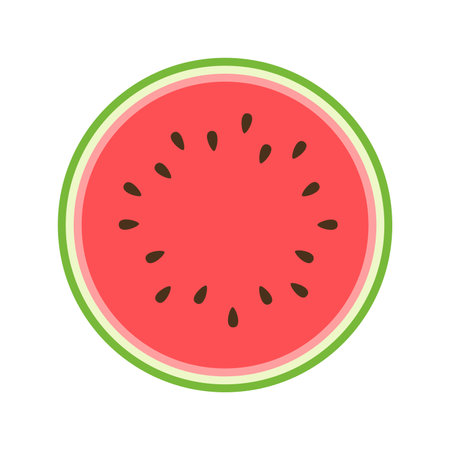 Watermelon flat icon isolated on white background. vector illustration.のイラスト素材