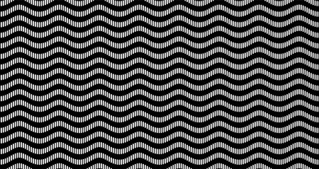 Seamless pattern with wavy lines. Black and white background.