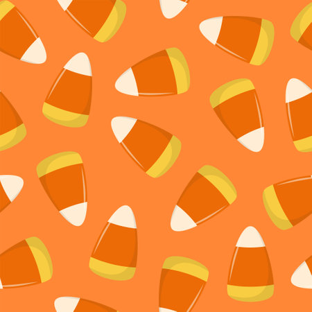 Halloween candy corn Seamless pattern. Design for Halloween. vector cartoon.のイラスト素材