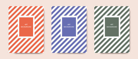 Cover design templates set. Striped geometric background. Vector illustration.