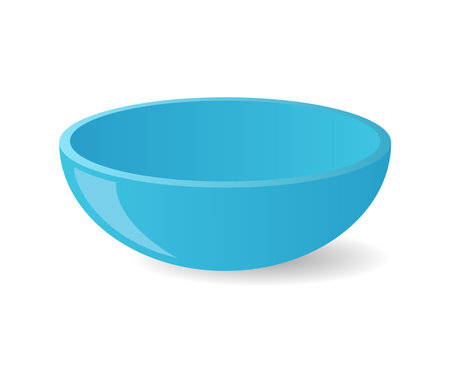 Blue bowl isolated on white background. Vector illustration. Eps 10.のイラスト素材