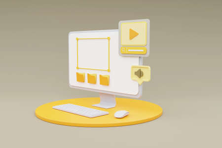 3d render podium for product placement with valentine rose.