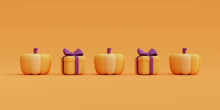 Halloween decorations with smartphone on yellow background for celebration Halloween sale template.minimal concept.3d render.の写真素材