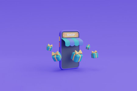 Online delivery services map tracking with shipping boxes,E-commerce,shipping and logistics.3d render illustration.の写真素材