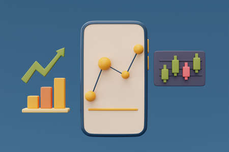 red and green candlestick trade chart,Stock market,Forex,online trading concept,minimal style,3d...
