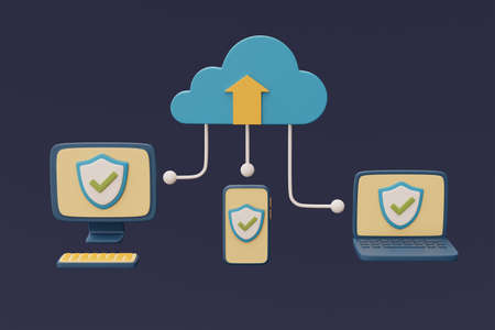 Cloud storage technology concept with Server racks and blue cloud symbol,online database,transfer...