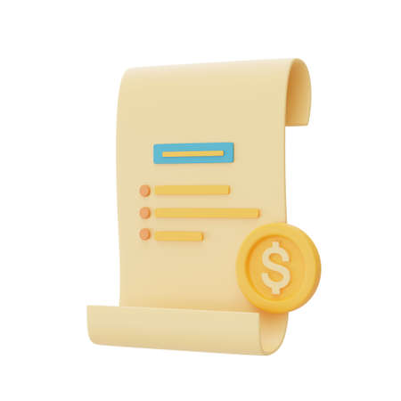 3d render of paper bill with dollar coin isolated on light background,money saving concept,Business...