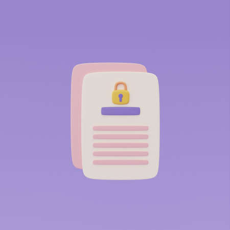 File folders document with Cloud computing technology symbol, Online data storage for business network concept, 3d rendering.の写真素材