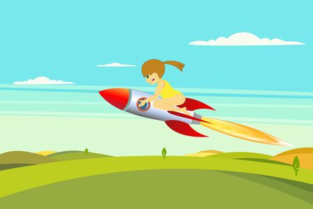 it has such beautiful farmland, mountains, valleys , and rivers,   background, vector illustrationのイラスト素材