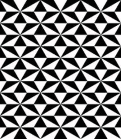 Vector black and white seamless pattern,Modern textile print with illusion, abstract texture, Symmetrical repeating backgroundのイラスト素材