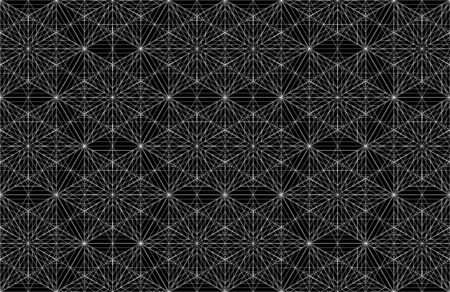 Vector modern seamless pattern sacred geometry, black and white print textile with illusion,...