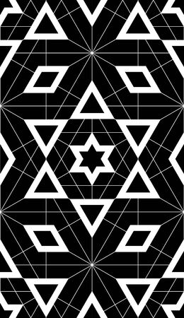 Vector modern seamless pattern geometry, black and white textile print, stylish background, abstract texture, monochrome fashion design, bed sheets or pillow patternのイラスト素材