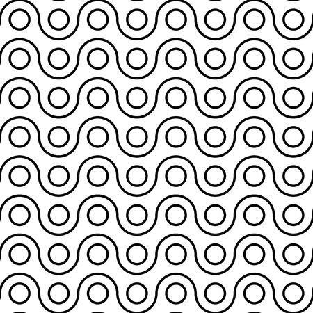 Vector modern seamless geometry pattern polka, black and white abstract geometric background, wallpaper print, monochrome retro texture, hipster fashion designのイラスト素材