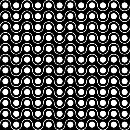 Vector modern seamless geometry pattern, black and white abstract geometric background, wallpaper print, monochrome retro texture, hipster fashion designのイラスト素材