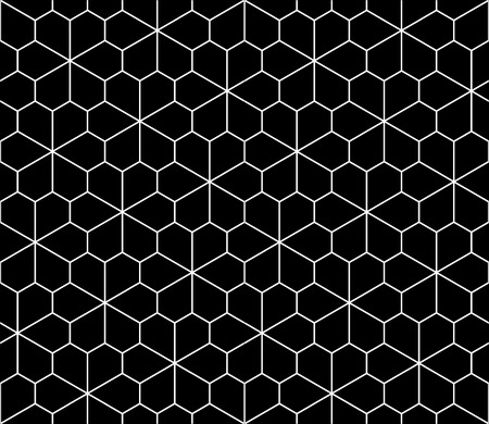Vector modern seamless geometry pattern flower, black and white abstract geometric background, wallpaper print, monochrome retro texture, hipster fashion designのイラスト素材