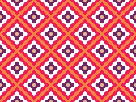 Vector modern seamless colorful geometry pattern flowers, color orange abstract geometric background, wallpaper print, retro texture, hipster fashion designのイラスト素材