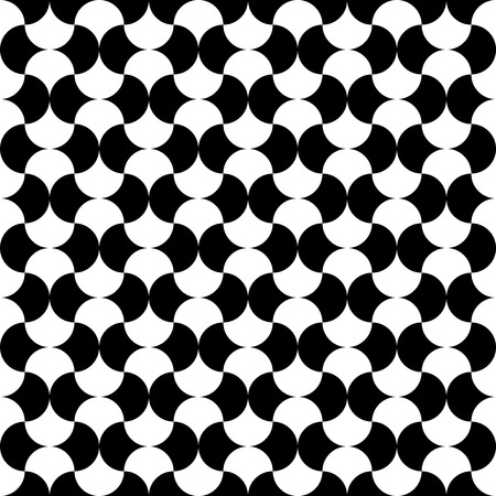 Vector modern seamless geometry pattern round , black and white abstract geometric background, wallpaper print, monochrome retro texture, hipster fashion designのイラスト素材