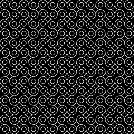 Vector modern seamless geometry pattern wrench, black and white abstract geometric background, wallpaper print, monochrome retro texture, hipster fashion designのイラスト素材