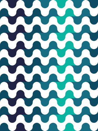 Vector modern seamless colorful blue geometry pattern waved lines, color abstract geometric background, trendy multicolored print, retro texture, hipster fashion designのイラスト素材