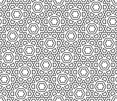 Vector modern seamless geometry pattern snowflake, black and white abstract geometric background, trendy print, monochrome retro texture, hipster fashion designのイラスト素材
