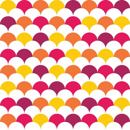 Vector modern seamless colorful geometry pattern overlapping circles, color abstract geometric background, trendy multicolored print, retro texture, hipster fashion designのイラスト素材
